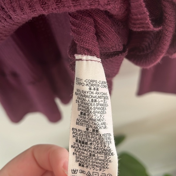 We the Free Free People Long sleeve Top Textured Tunic Oversized Purple Plum M - Picture 3 of 7